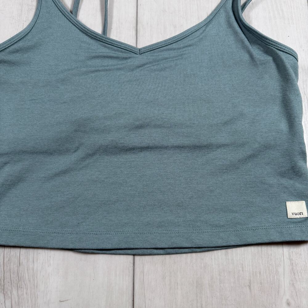 Vuori Performance Halo Crop Tank Top Blue VW1005 Size Large - Picture 3 of 10